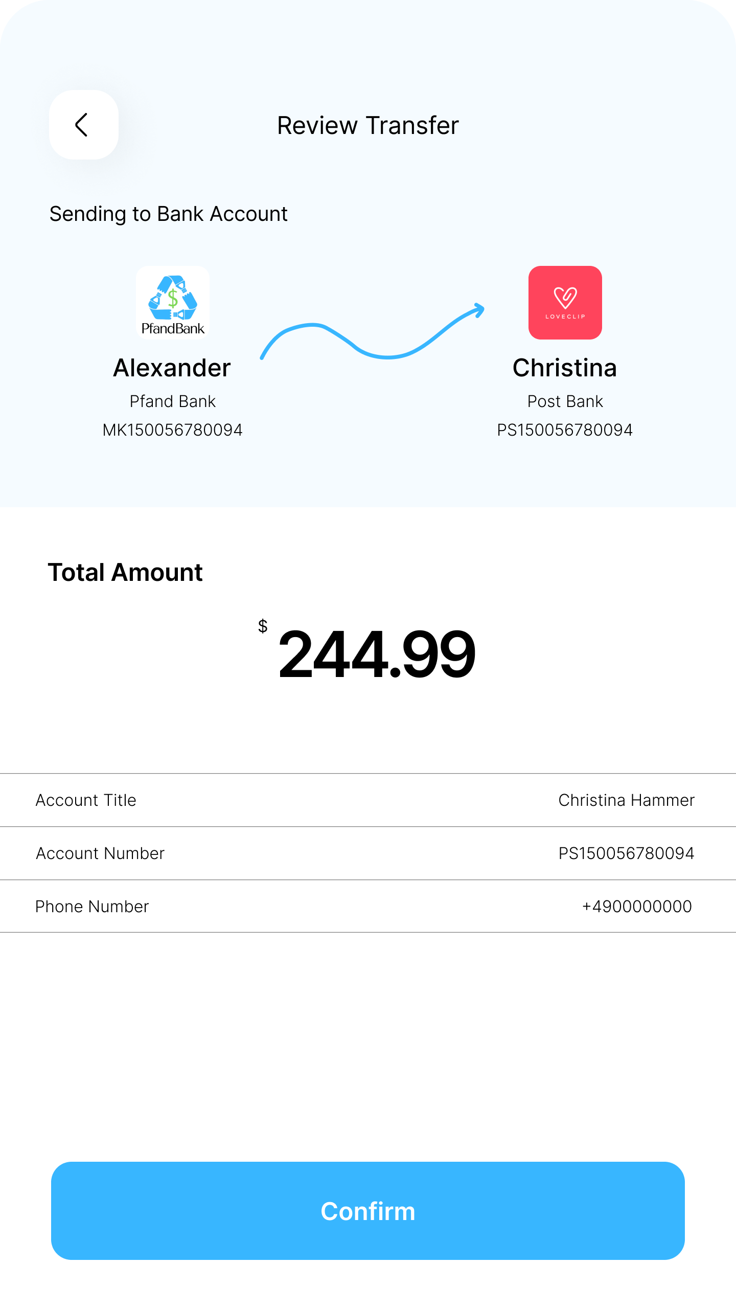 Transactions previous flow screen 1